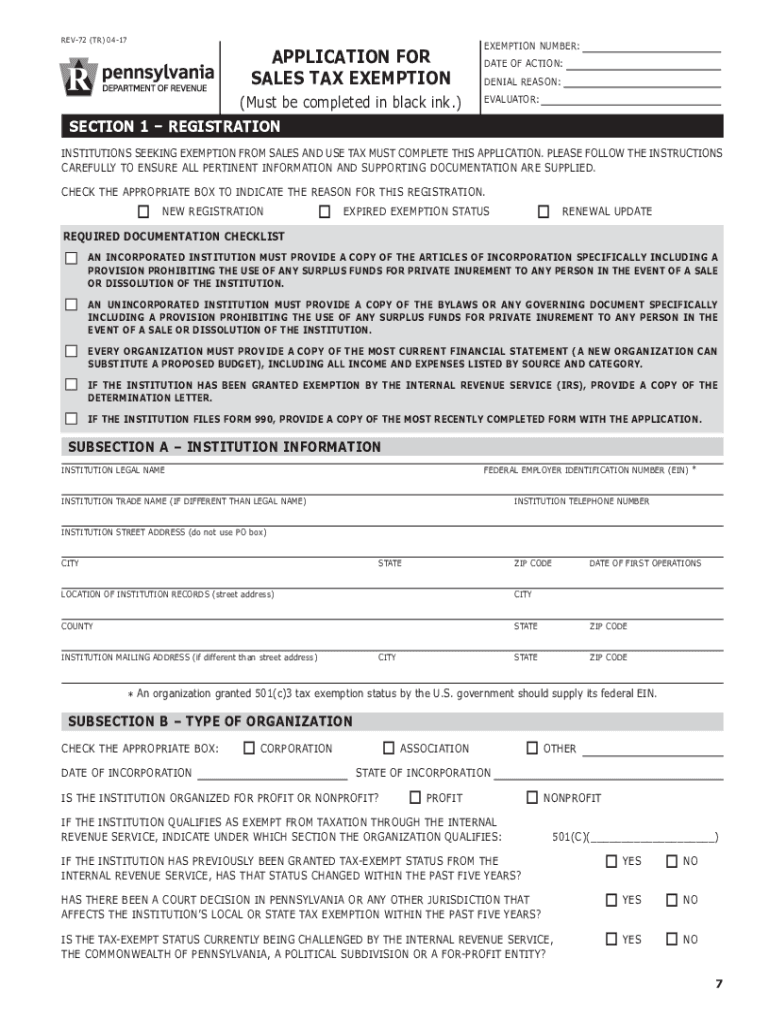 2017 2024 Form PA REV 72 Fill Online Printable Fillable Blank 