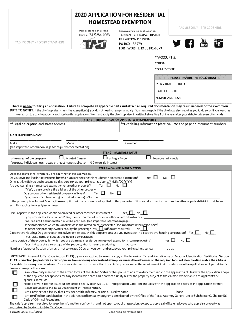 2020 Form TX 5200 Fill Online Printable Fillable Blank PdfFiller