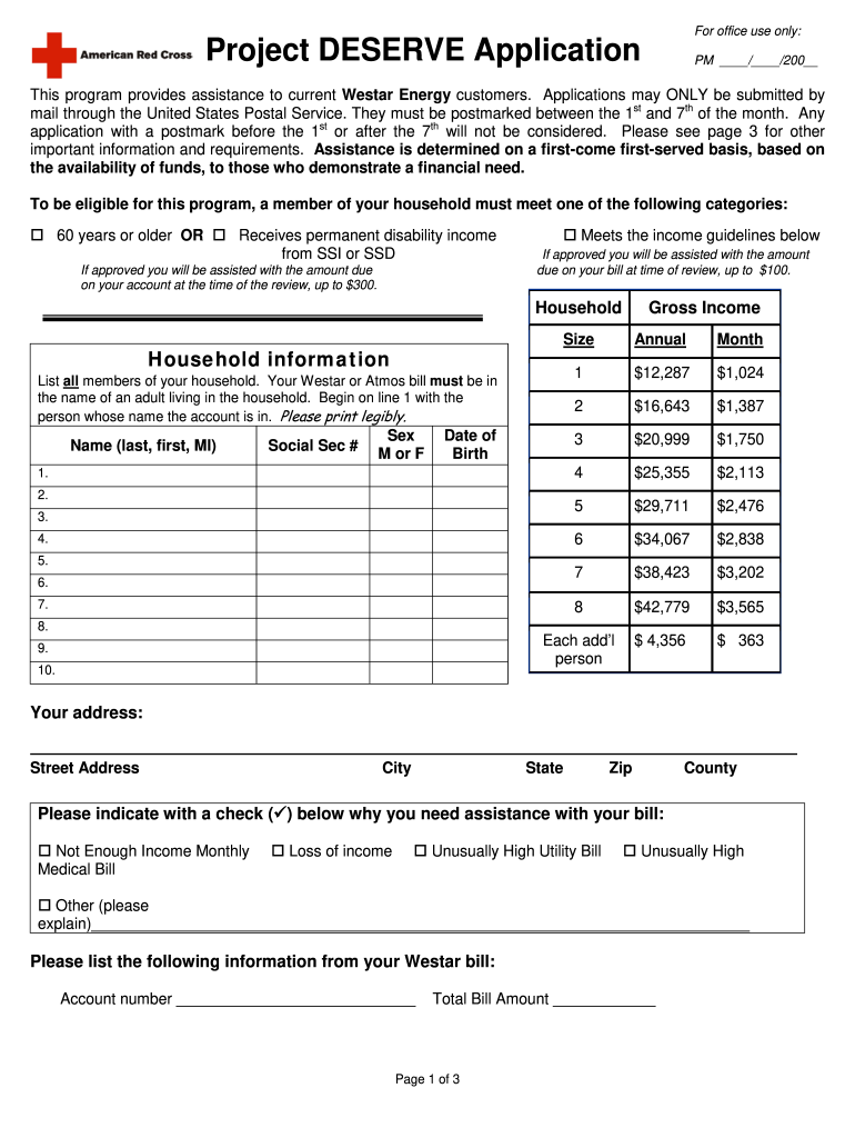 American Red Cross Project Deserve Application Fill And Sign 