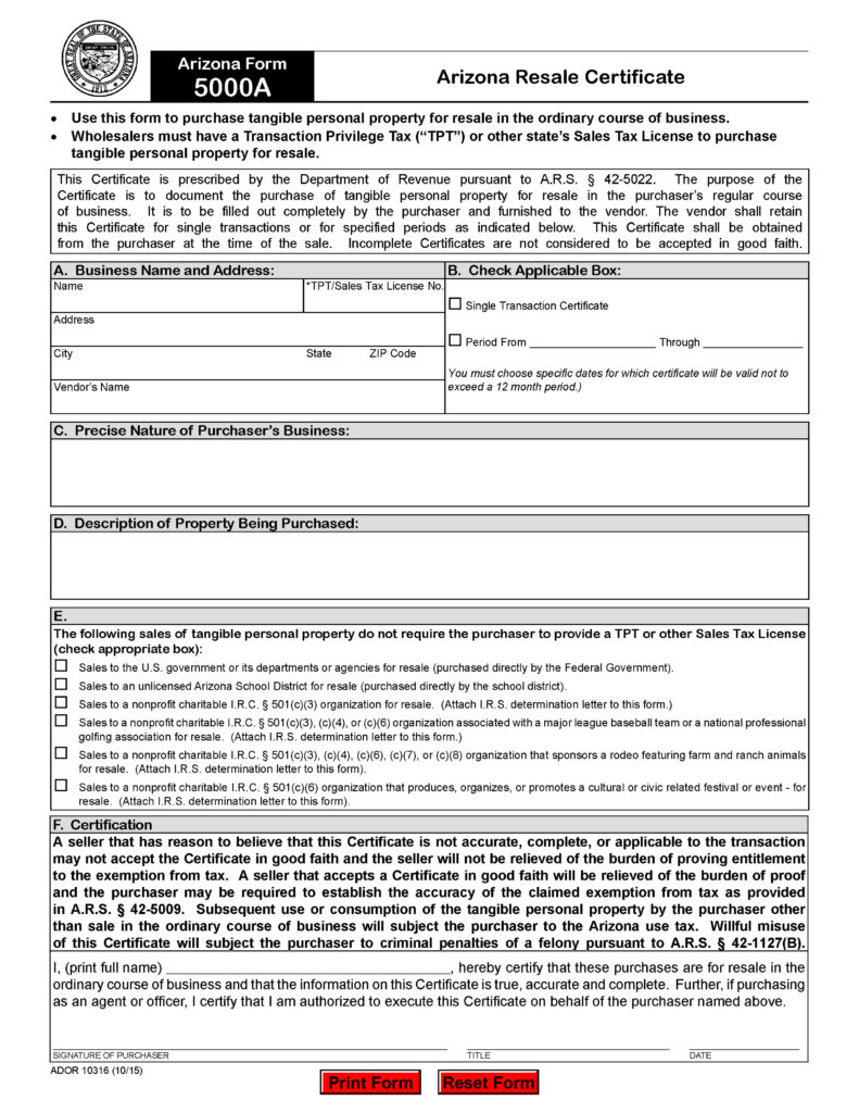 Arizona Resale Certificate The 11 Reasons Tourists Love