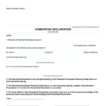 California Homestead Exemption Printable Form Fill Online Printable