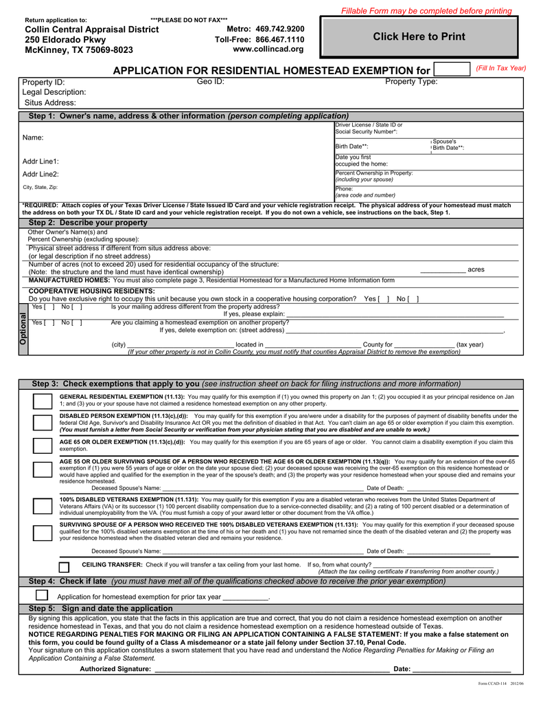 Collin Central Appraisal District Business Personal Property Property 