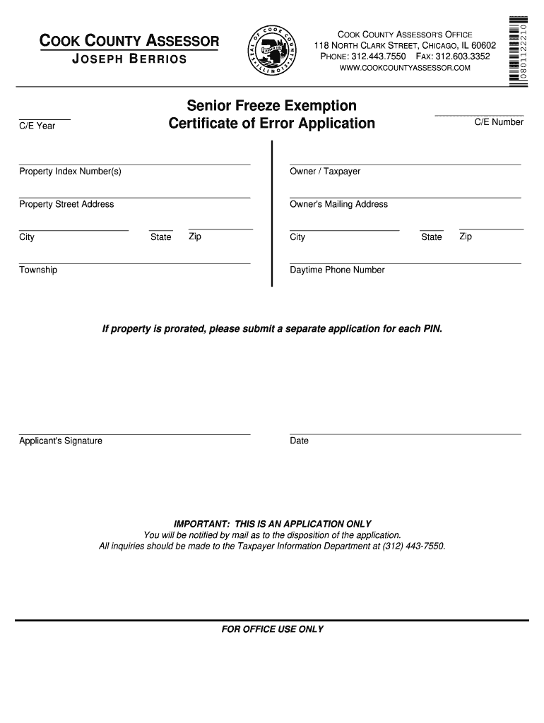Cook County Senior Property Tax Exemption Property Walls