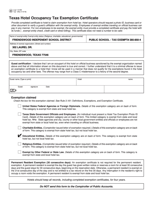 government travel card tax exemption form