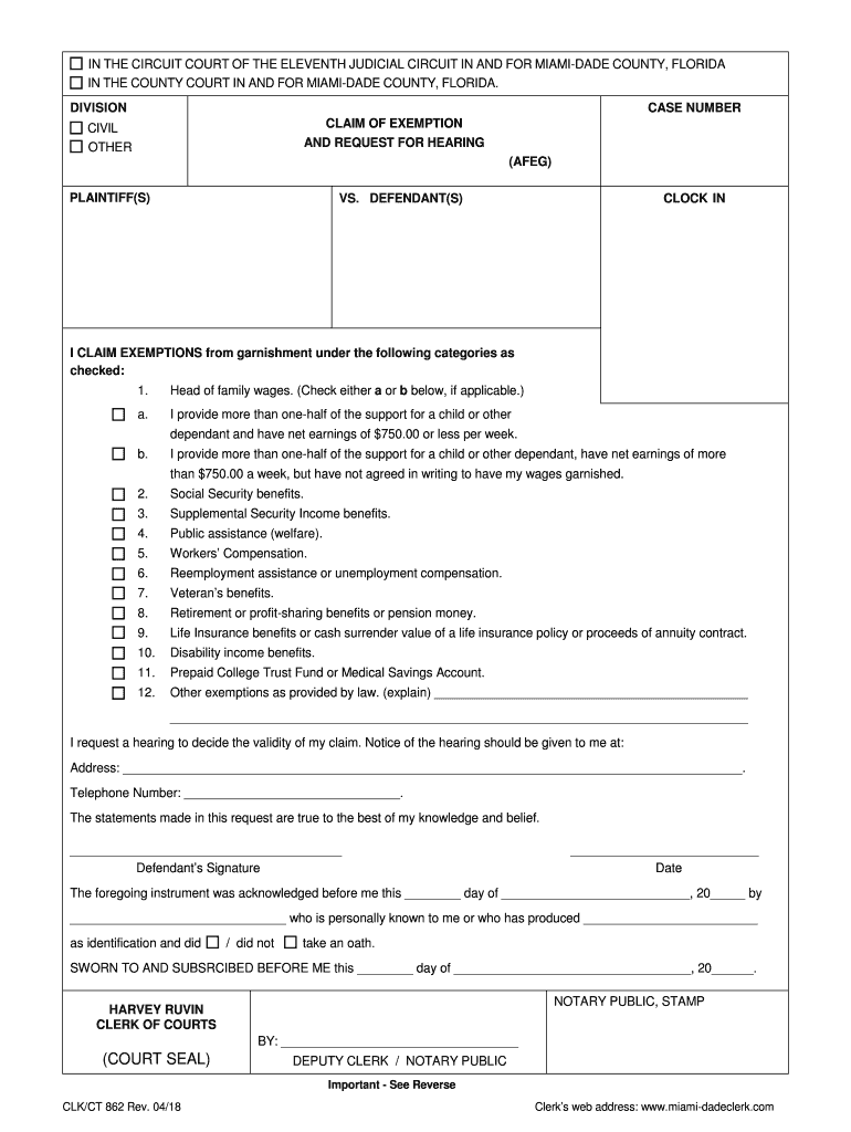 Florida Claim Exemption Form Fill Out And Sign Printable PDF Template 