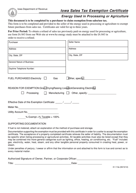 fillable-form-31-014-iowa-sales-tax-exemption-certificate-2007