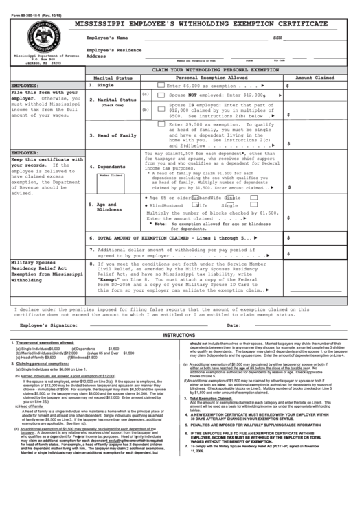 Top 8 Mississippi Withholding Form Templates Free To Download In PDF