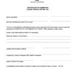 Form Lv2 Certificate Of Exemption Leased Vehicle Excise Tax City Of