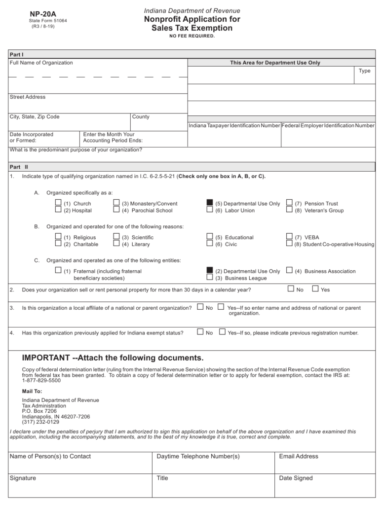 Form NP 20A State Form 51064 Download Fillable PDF Or Fill Online 