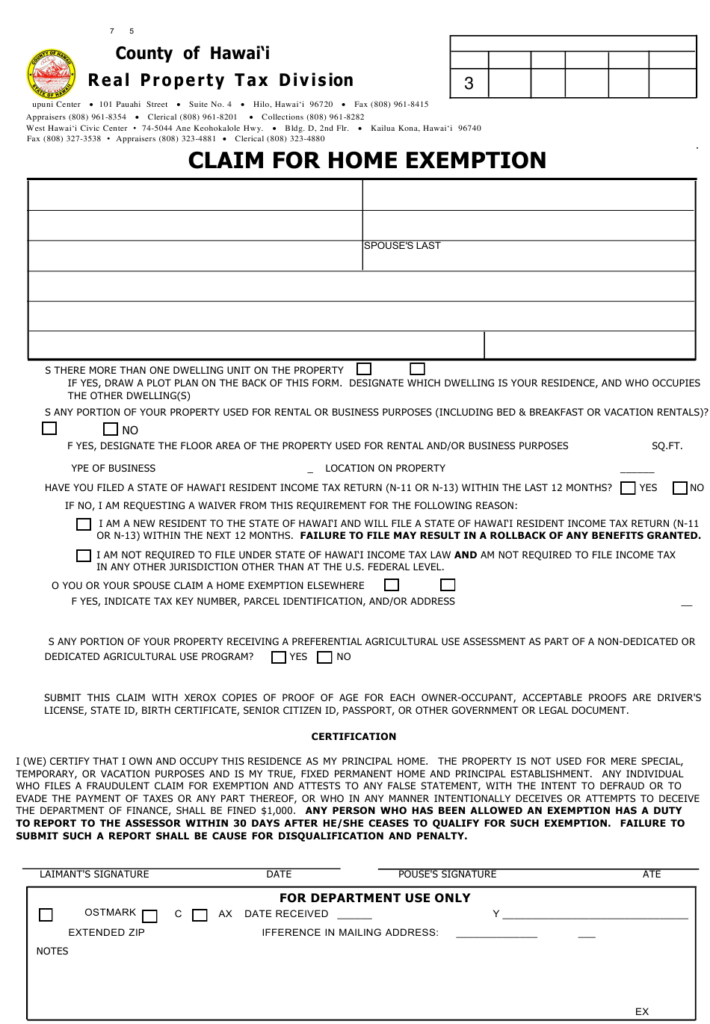 Form RP19 71 Download Fillable PDF Or Fill Online Claim For Home