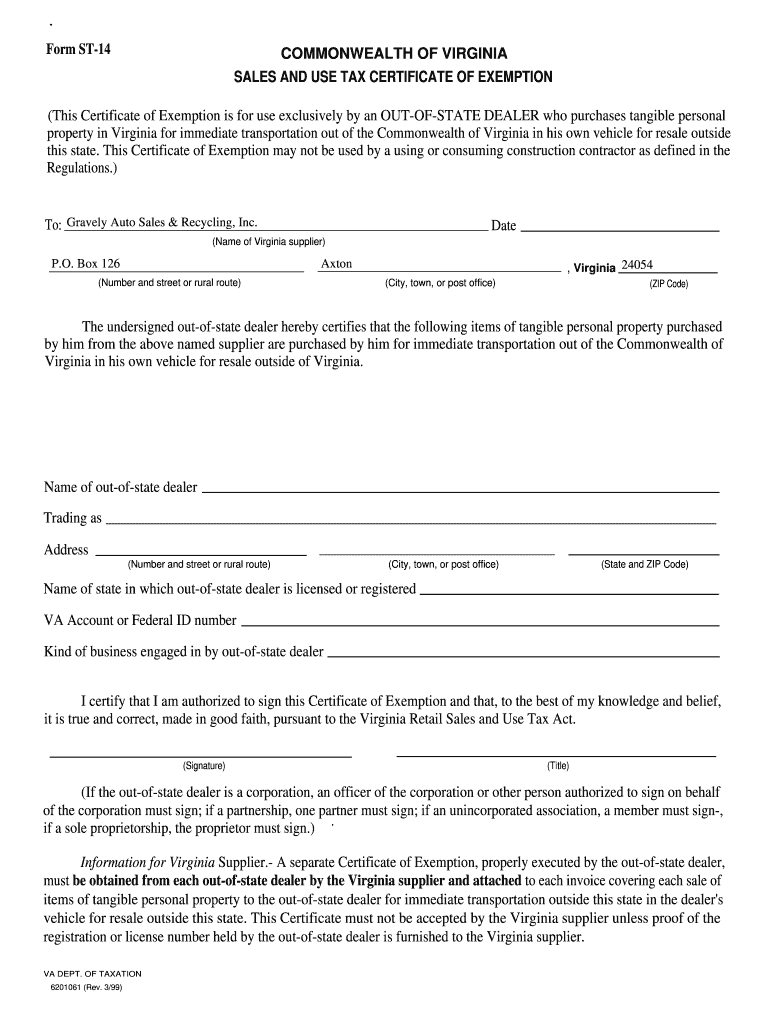 Form St 14 Fill Out And Sign Printable PDF Template SignNow