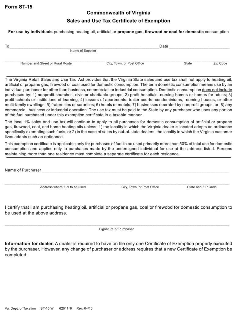 Form ST 15 Download Fillable PDF Or Fill Online Sales And Use Tax 