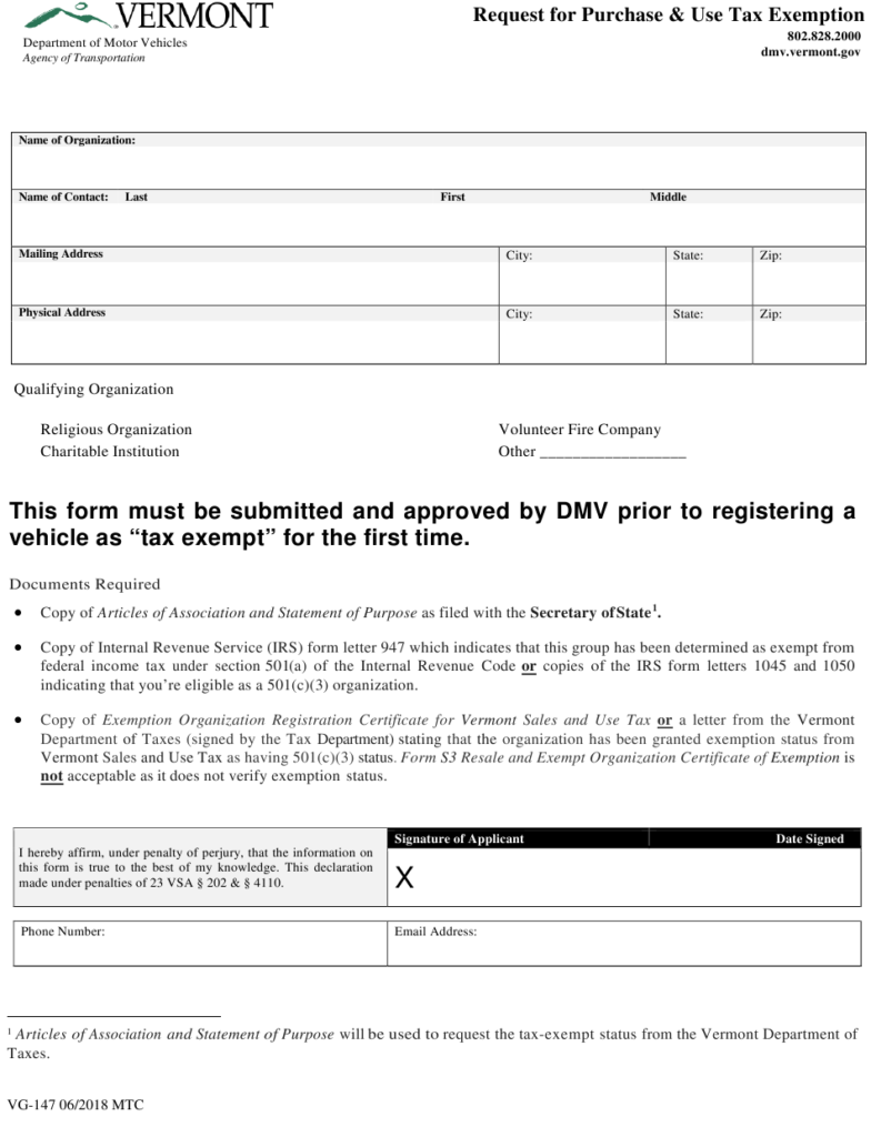 Form VG 147 Download Fillable PDF Or Fill Online Request For Purchase 