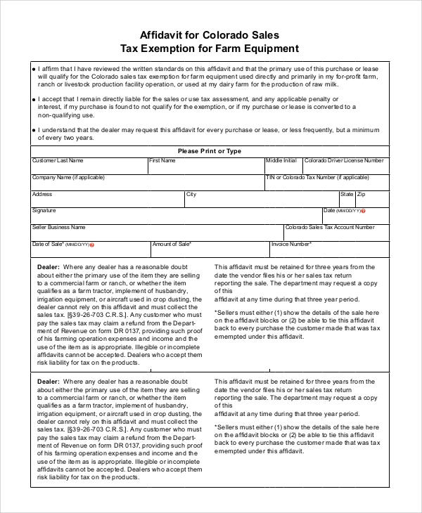 FREE 10 Sample Tax Exemption Forms In PDF