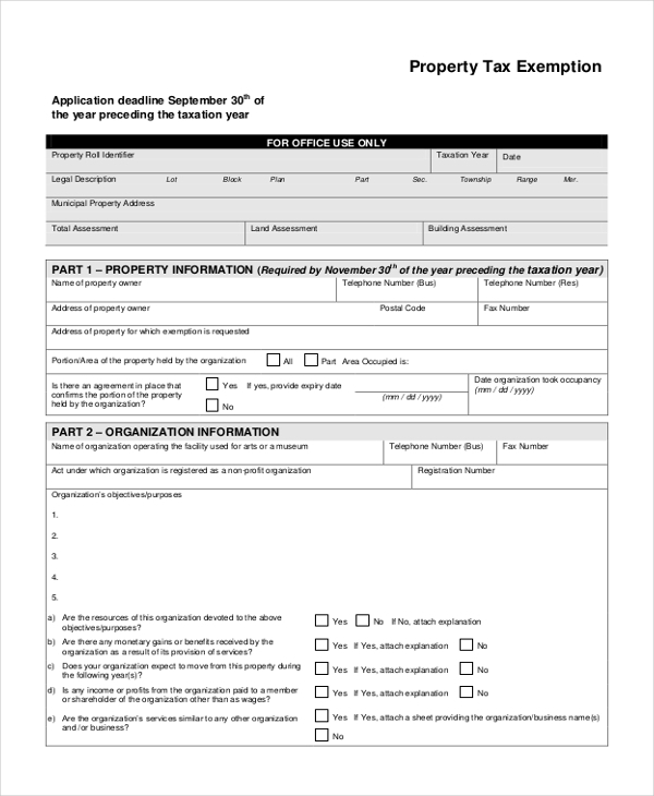 FREE 10 Sample Tax Exemption Forms In PDF MS Word