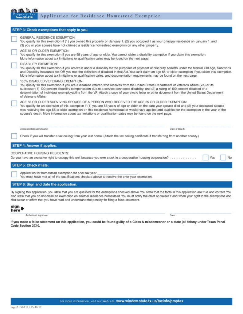 Homestead Exemption Form Fort Bend County By REMAX Integrity Issuu