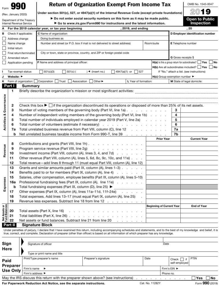 IRS Form 990 Download Fillable PDF Or Fill Online Return Of