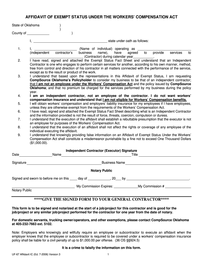OK UF 67 2006 Complete Legal Document Online US Legal Forms