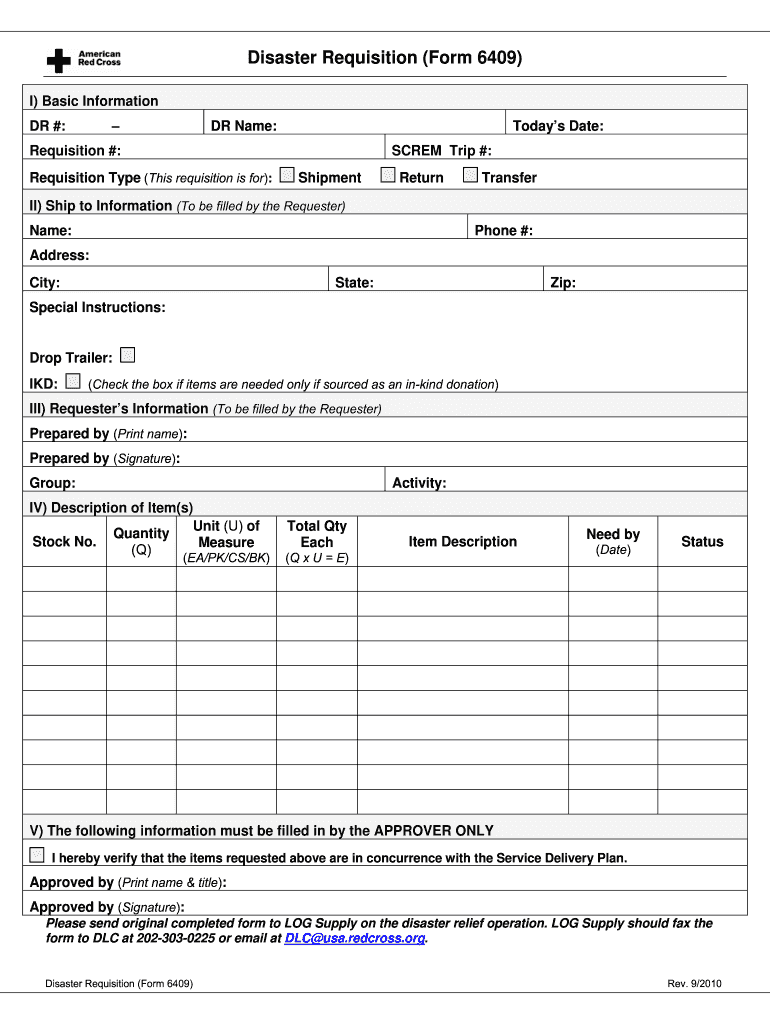 Redcross Form 6409 Fill Online Printable Fillable Blank PdfFiller