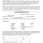 Religious Exemption From Vaccination Sample Writing Editable