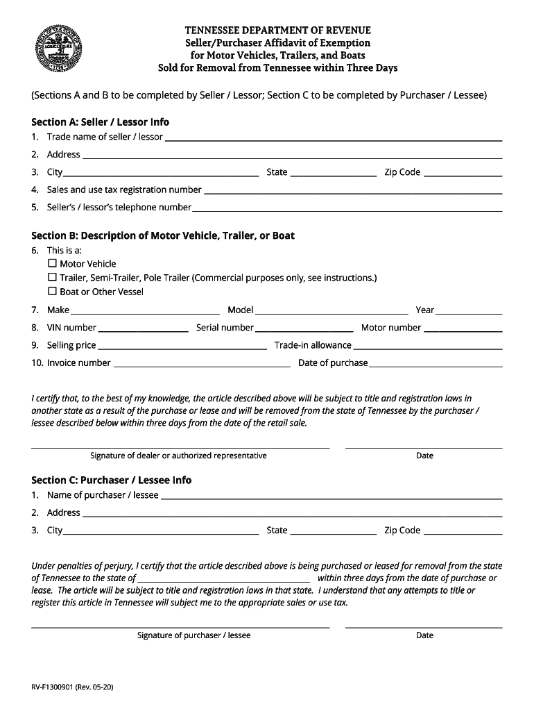 SELLERPURCHASER AFFIDAVIT OF EXEMPTION FOR MOTOR VEHICLES Fill Out 