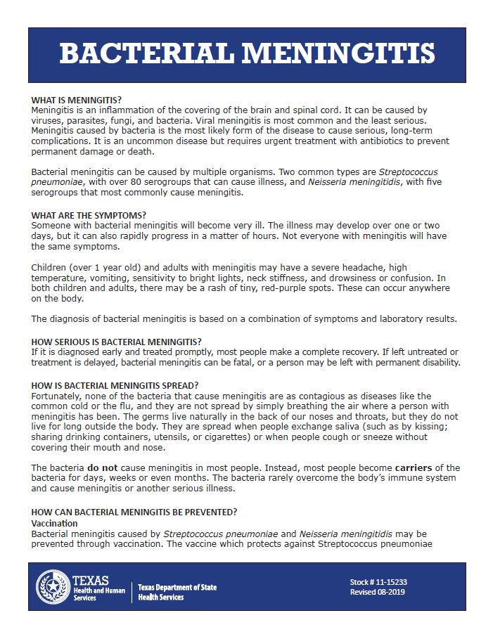 Sinton ISD Bacterial Meningitis