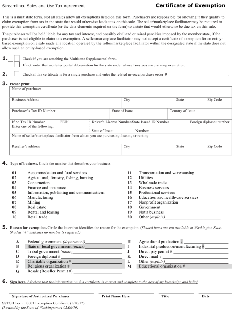 SSTGB Form 0003 Download Fillable PDF Or Fill Online Streamlined Sales 