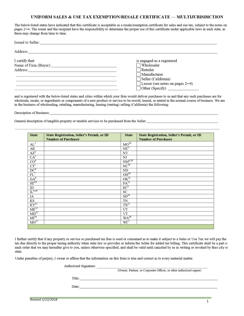 State Tax Exemption Forms TP Tools Equipment