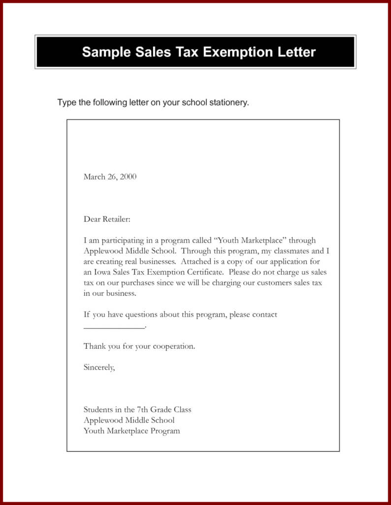 Tax Exempt Form Request Letter Inspirational Agreement Inside Resale 